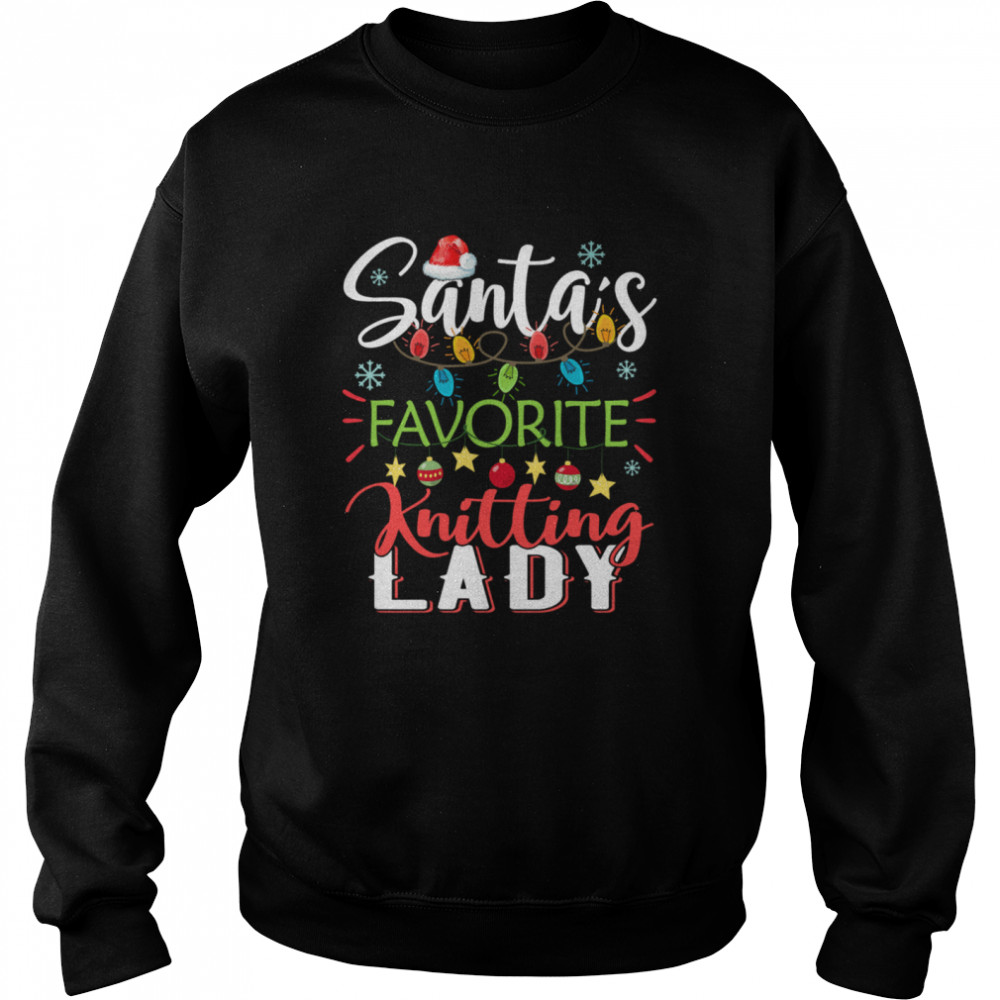 Santa’s Favorite Knitting Lady Xmas Light Santa Hat Christmas Gift Santas Favorite Knitting Lady shirt Santa’s Favorite Knitting Lady Xmas Light Santa Hat Christmas Gift Santas Favorite Knitting Lady shirt