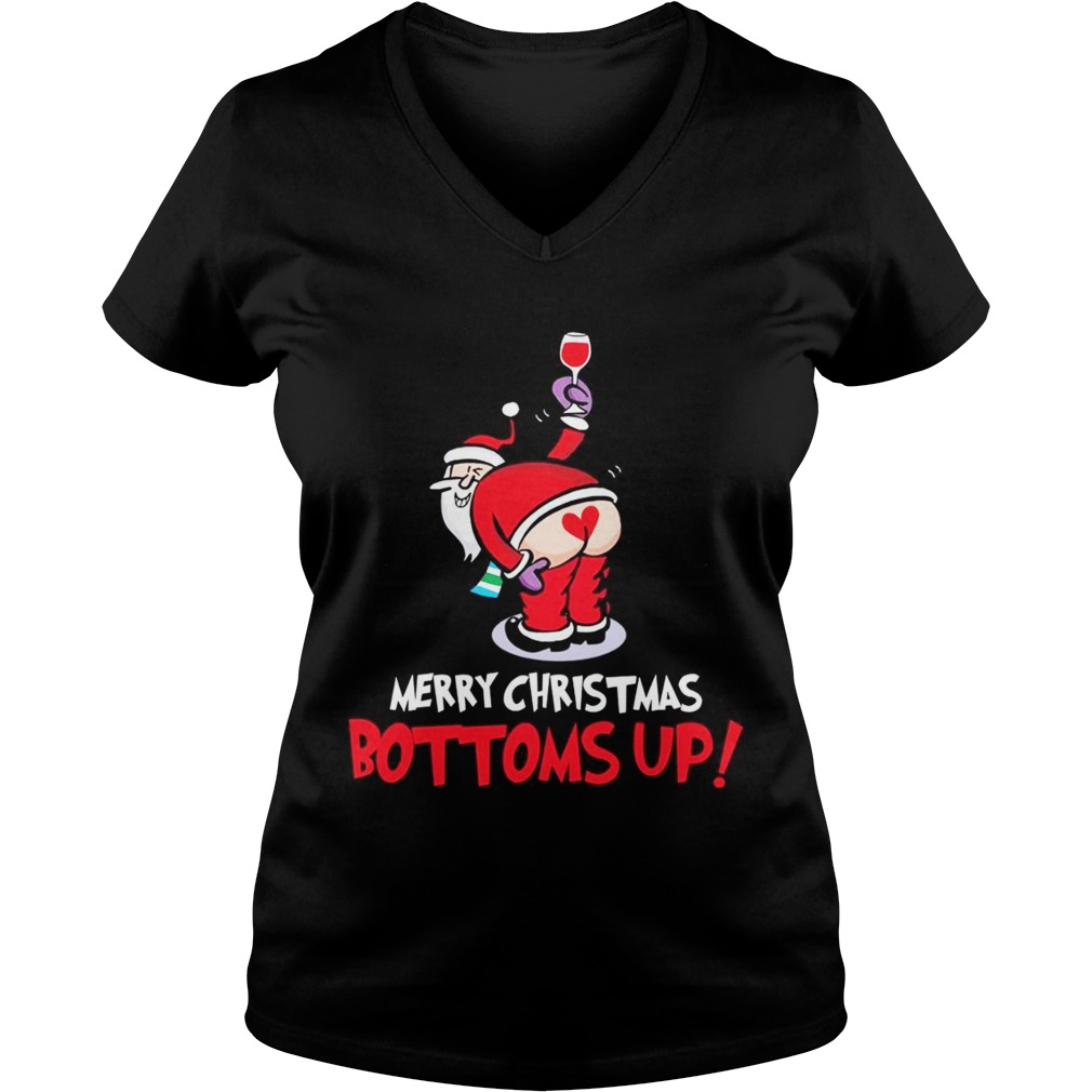 Santa Claus wine merry Christmas bottoms up shirt Santa Claus wine merry Christmas bottoms up shirt