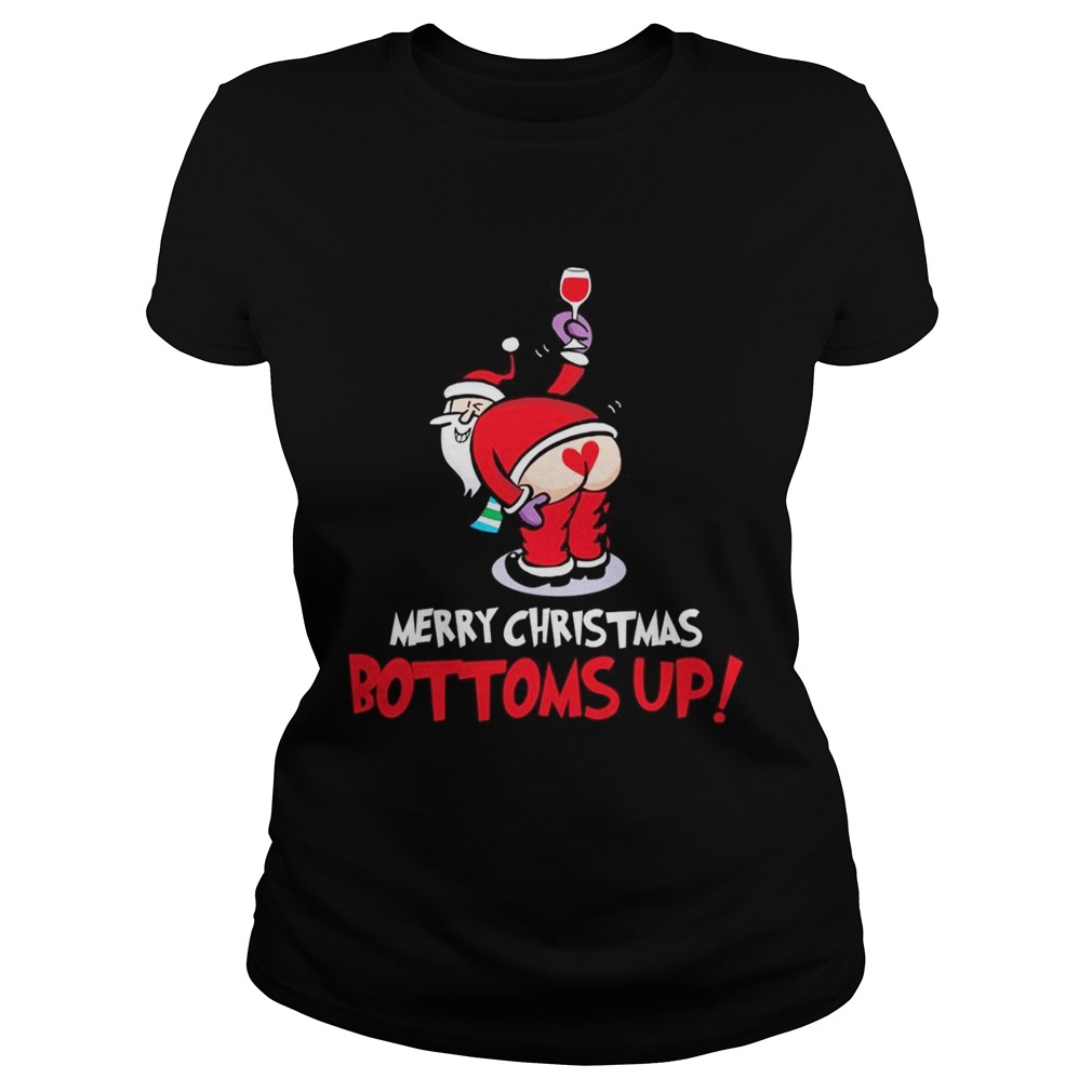 Santa Claus wine merry Christmas bottoms up shirt Santa Claus wine merry Christmas bottoms up shirt