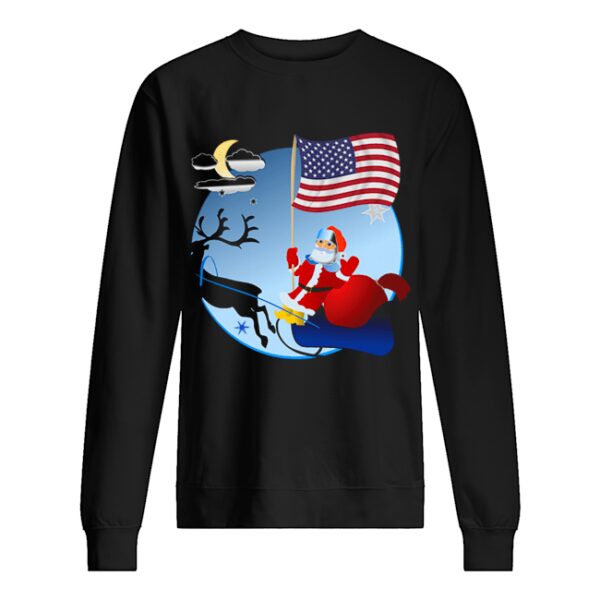 Santa Claus with American Flag shirt