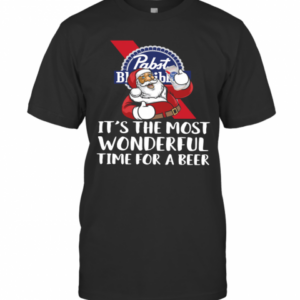 Santa Drink Pabst Blue Ribbon Beer Its The Most Wonderful Time For A Beer T-Shirt