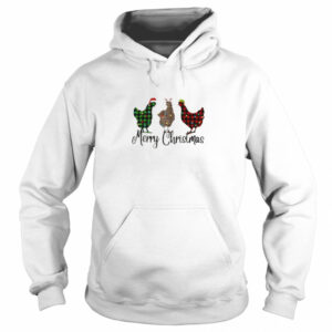 Santa Reindeer Elf Three Hens Merry Christmas shirt 3