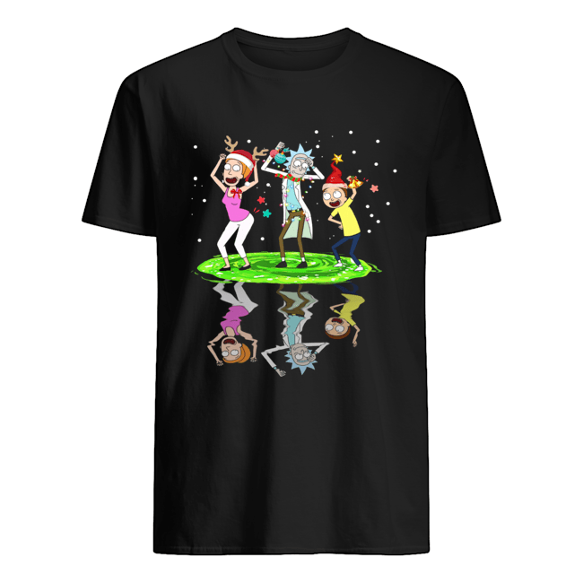 Santa Rick Sanchez Morty Smith Summer Smith dancing water reflection shirt Santa Rick Sanchez Morty Smith Summer Smith dancing water reflection shirt