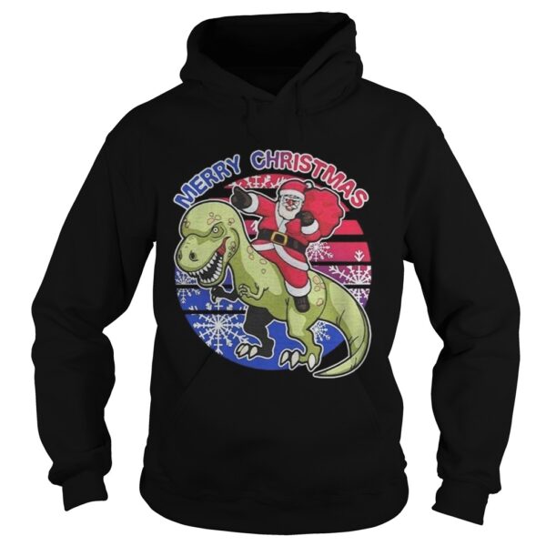 Santa Riding Dinosaur Merry Christmas shirt