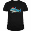 Santa Shark Christmas Lights Boys Sharkmas Xmas Shirt