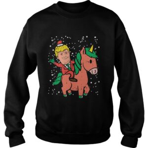 Santa Trump Riding Unicorn Funny Christmas Xmas shirt 3