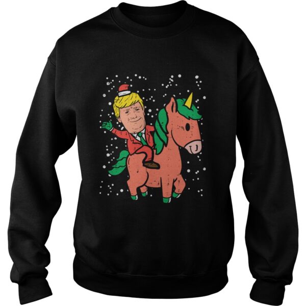 Santa Trump Riding Unicorn Funny Christmas Xmas shirt