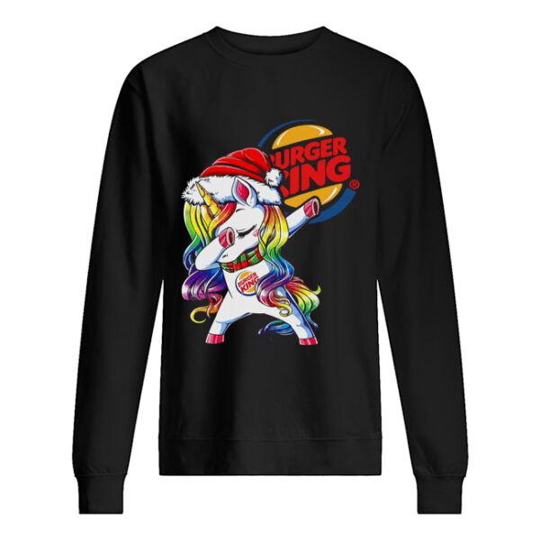 Santa Unicorn Dabbing Burger King Shirt