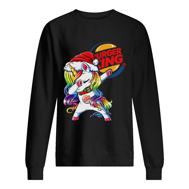 Santa Unicorn Dabbing Burger King Shirt Santa Unicorn Dabbing Burger King Shirt
