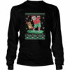 Santa claus and reindeer ugly christmas shirt
