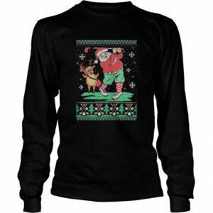 Santa claus and reindeer ugly christmas shirt