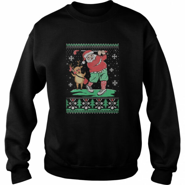 Santa claus and reindeer ugly christmas shirt