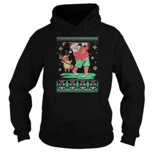 Santa claus and reindeer ugly christmas shirt 3