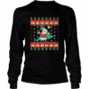 Santa claus playing badminton ugly christmas shirt