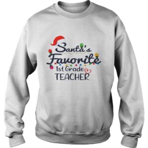 Santas Favorite 1st Grade Teacher Christmas Xmas shirt 3