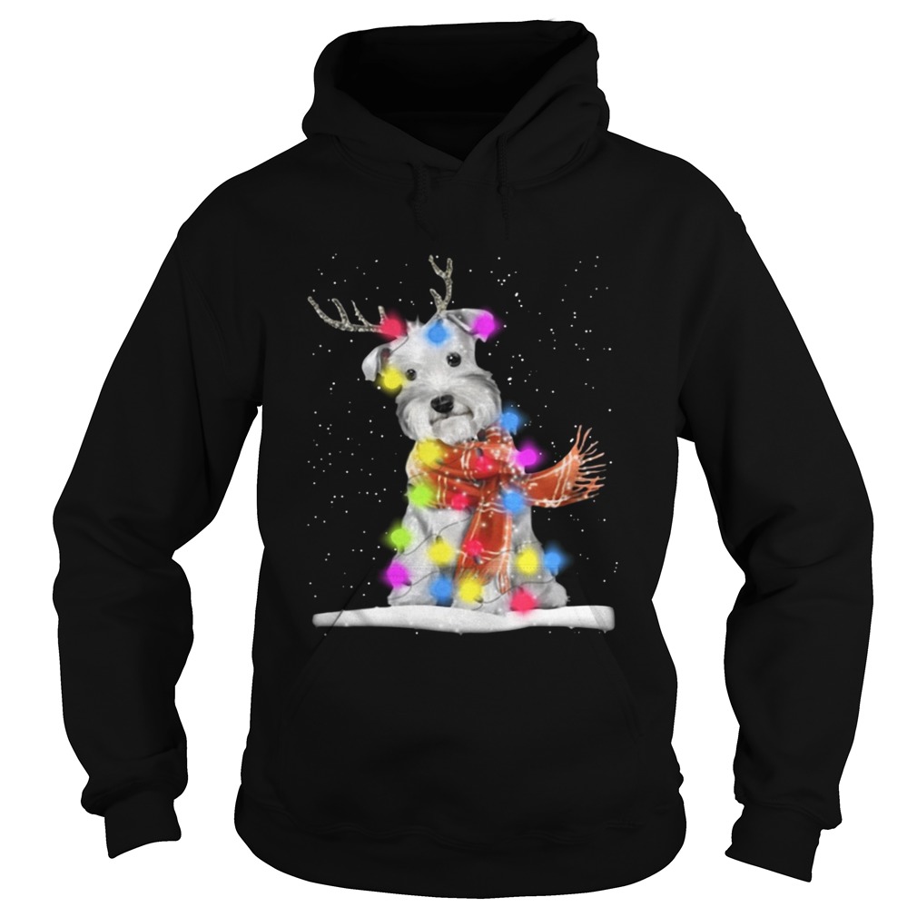 Schnauzer reindeer and Christmas lights Shirt Schnauzer reindeer and Christmas lights Shirt