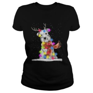 Schnauzer reindeer and Christmas lights Shirt
