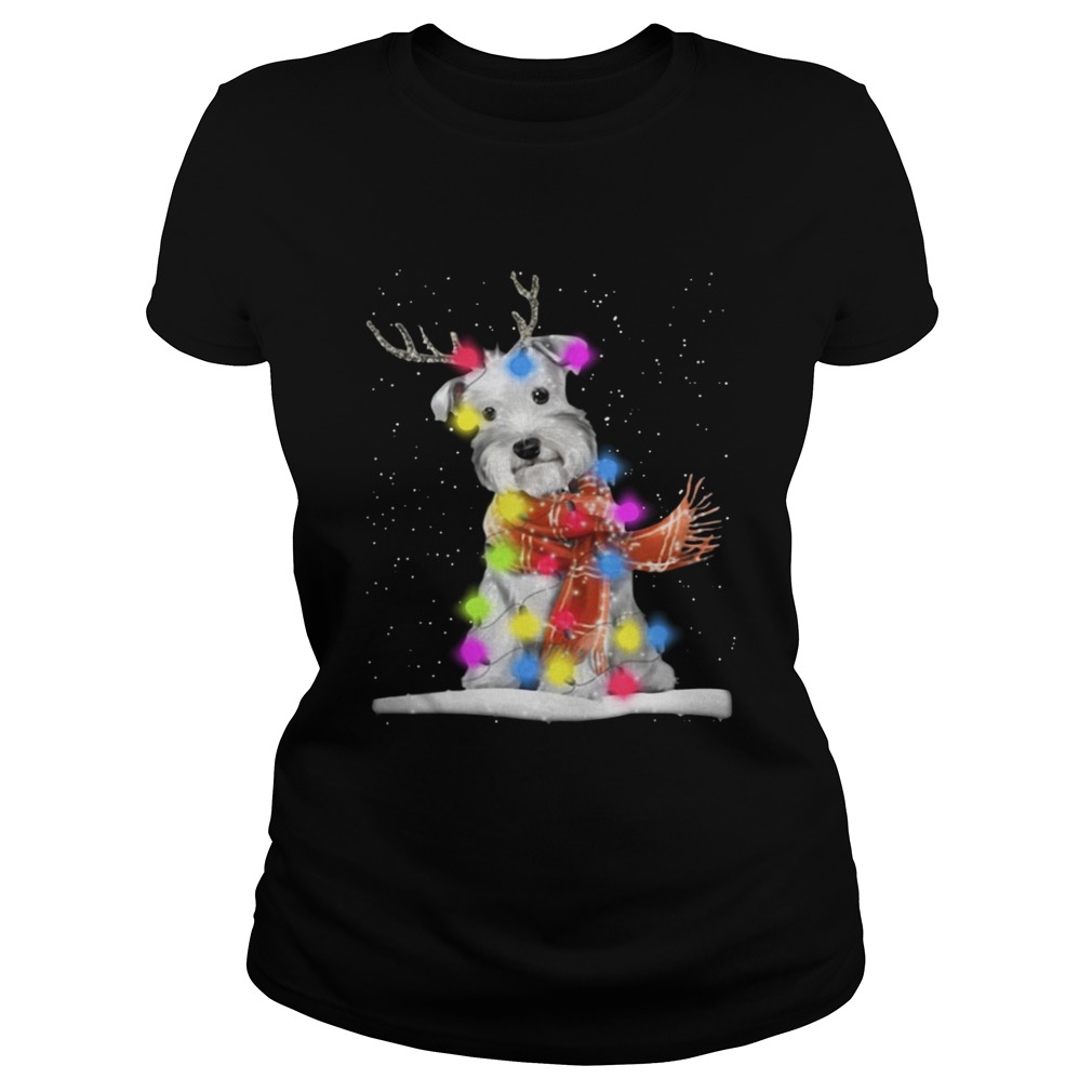 Schnauzer reindeer and Christmas lights Shirt Schnauzer reindeer and Christmas lights Shirt