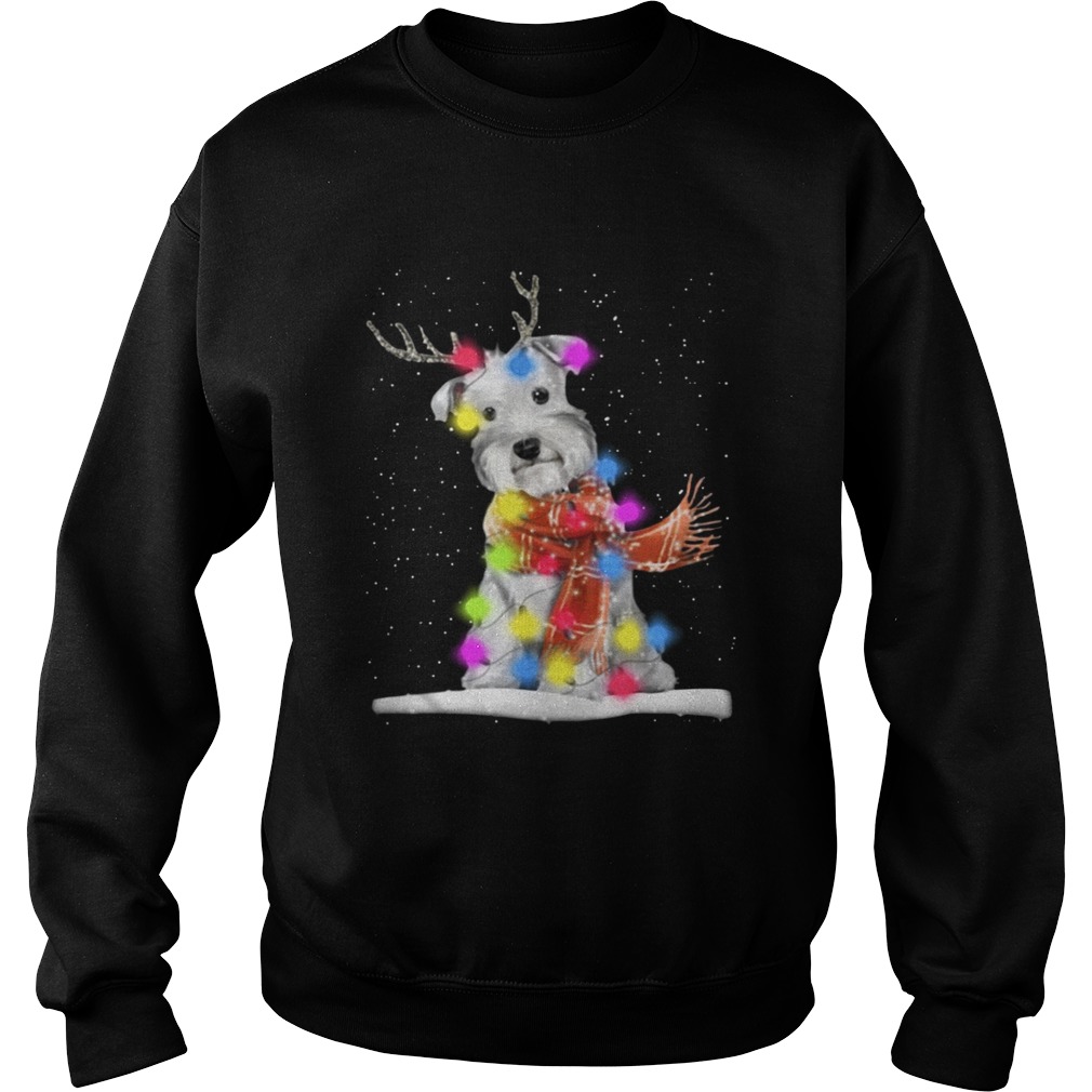 Schnauzer reindeer and Christmas lights Shirt Schnauzer reindeer and Christmas lights Shirt