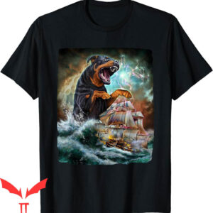 Sea Dog T-Shirt Dog As Kraken Attack A War Ship