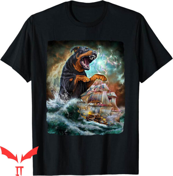 Sea Dog T-Shirt Dog As Kraken Attack A War Ship