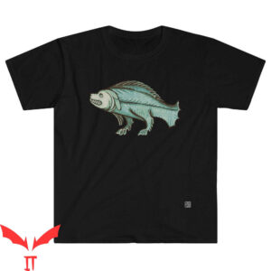 Sea Dog T-Shirt Faced Fish Antique Vintage Manuscript Art