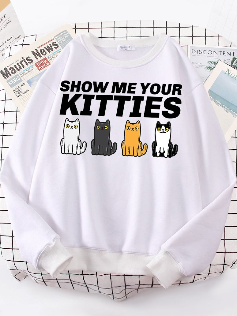 Show me your kitties' Womens Cat Sweaters Show me your kitties' Womens Cat Sweaters