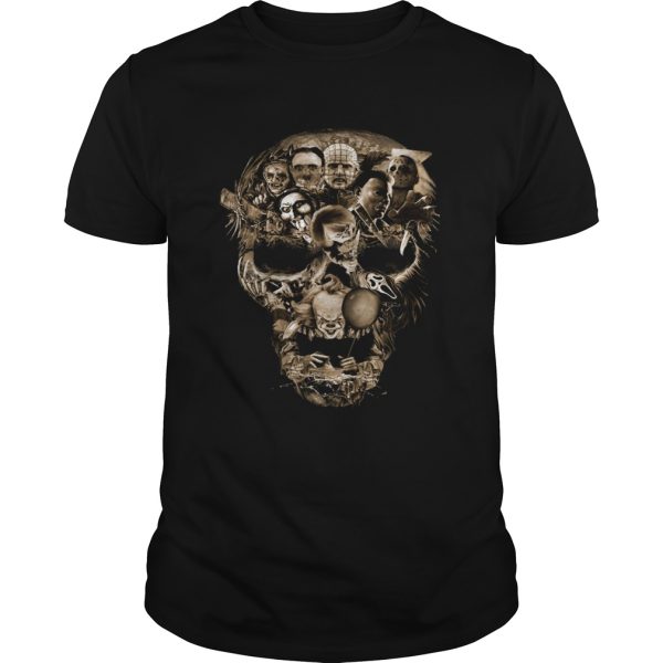 Skull Horror movie characters shirt