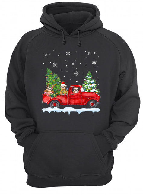 Sloth With Red Truck Christmas Holiday Gift T-Shirt Sloth With Red Truck Christmas Holiday Gift T-Shirt