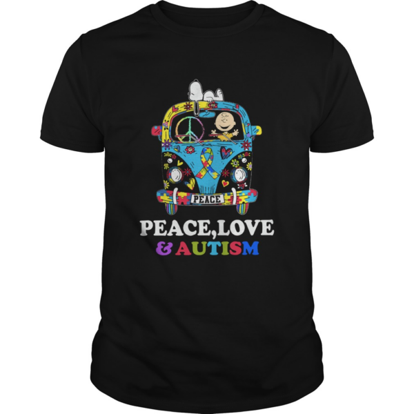 Snoopy And Charlie Brown Peace Love Autism shirt