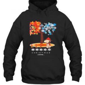 Snoopy And Woodstock Fall Leaves Snowflakes Tree Merry Christmas Loading T Shirt 3