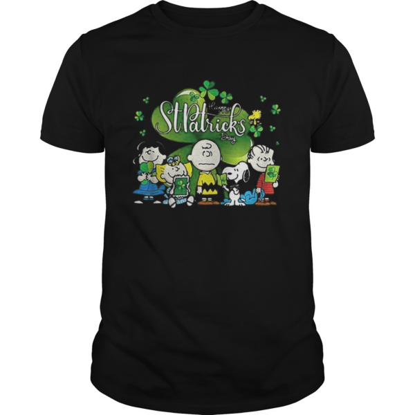 Snoopy Charlie Brown Woodstock happy St Patricks day shanrock shirt