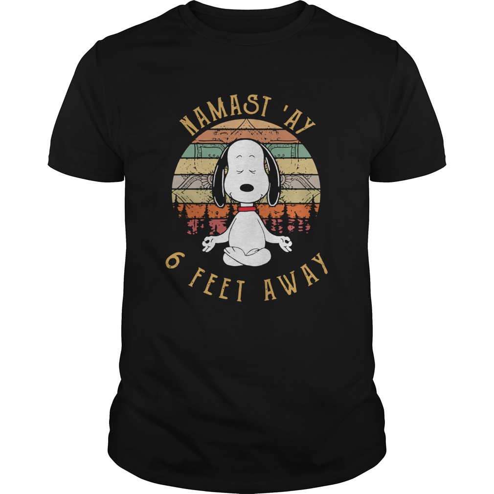 Snoopy Yoga Namastay 6 Feet Away Vintage shirt Snoopy Yoga Namastay 6 Feet Away Vintage shirt
