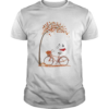 Snoopy and bicycle autumn yellow leaves shirt