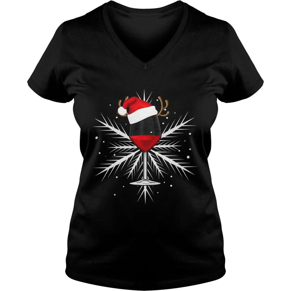 Snowflake wine with Santa hat shirt Snowflake wine with Santa hat shirt