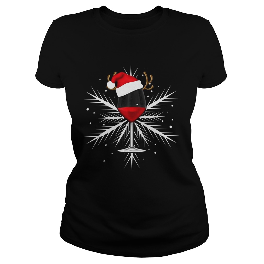 Snowflake wine with Santa hat shirt Snowflake wine with Santa hat shirt