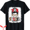 Soccer Mom T-Shirt Loud Proud Messy Bun Leopard Bleached