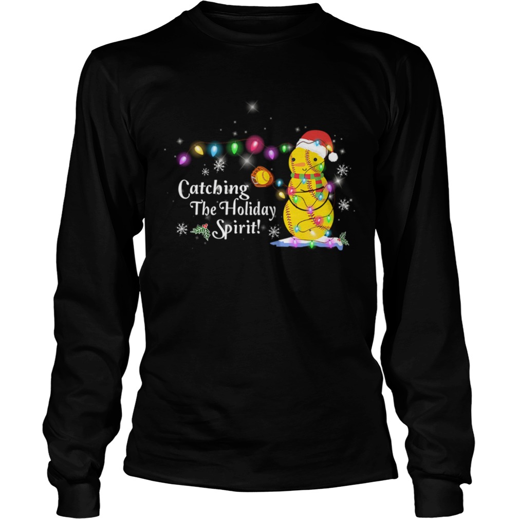 Softball Catching The Holiday Spirit Color Light TShirt Softball Catching The Holiday Spirit Color Light TShirt