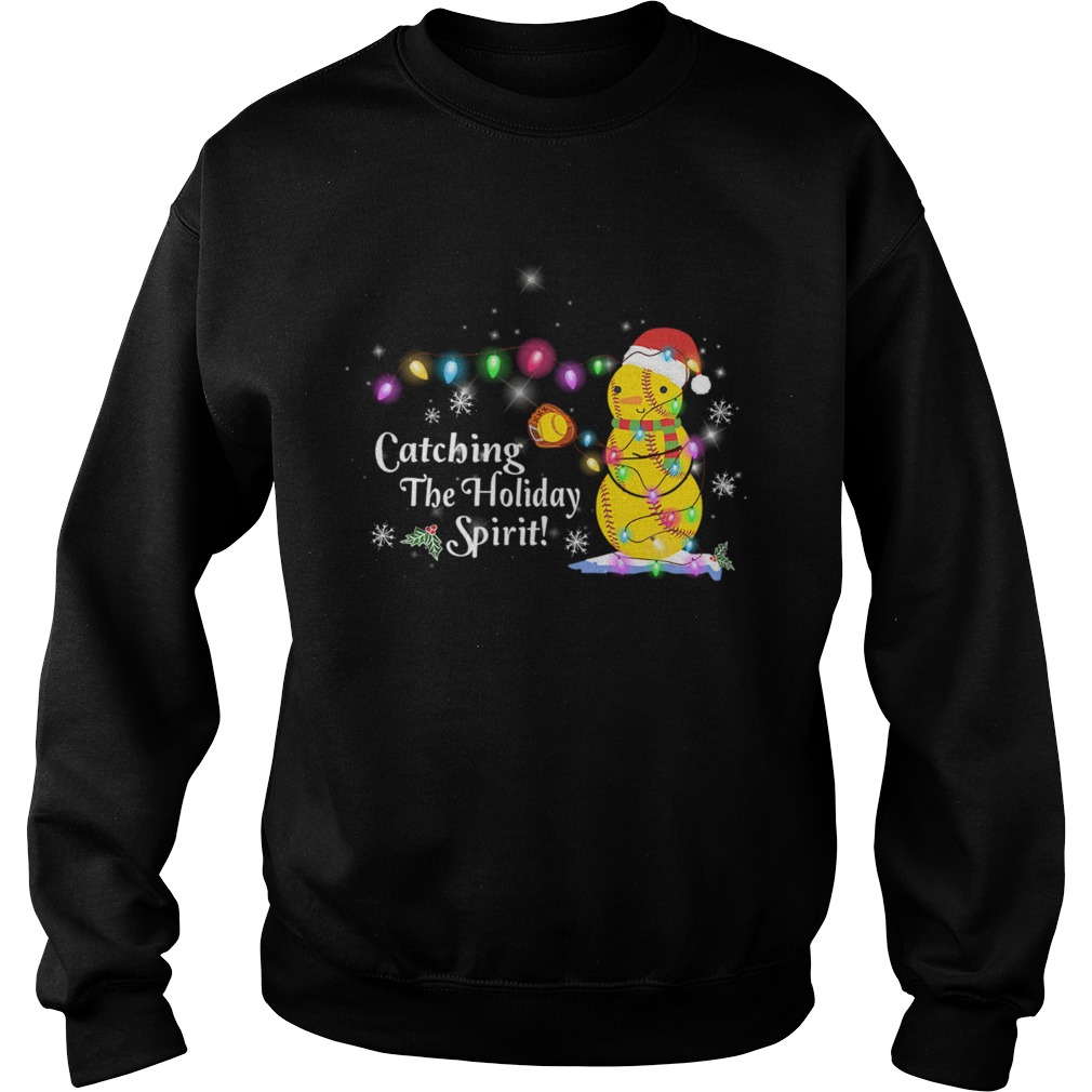 Softball Catching The Holiday Spirit Color Light TShirt Softball Catching The Holiday Spirit Color Light TShirt