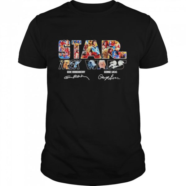 Star Trek Wars Gene Roddenberry and George Lucas signatures shirt