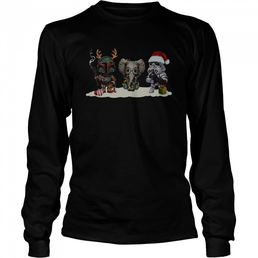 Star War characters and elephant christmas shirt Star War characters and elephant christmas shirt