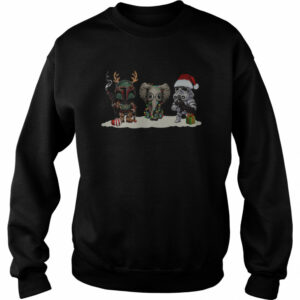 Star War characters and elephant christmas shirt