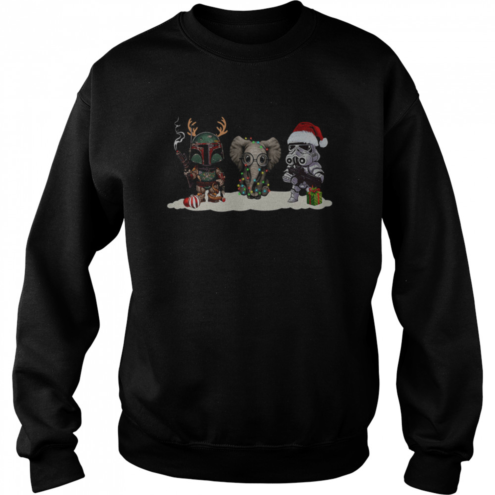 Star War characters and elephant christmas shirt Star War characters and elephant christmas shirt