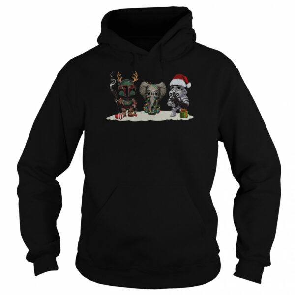 Star War characters and elephant christmas shirt