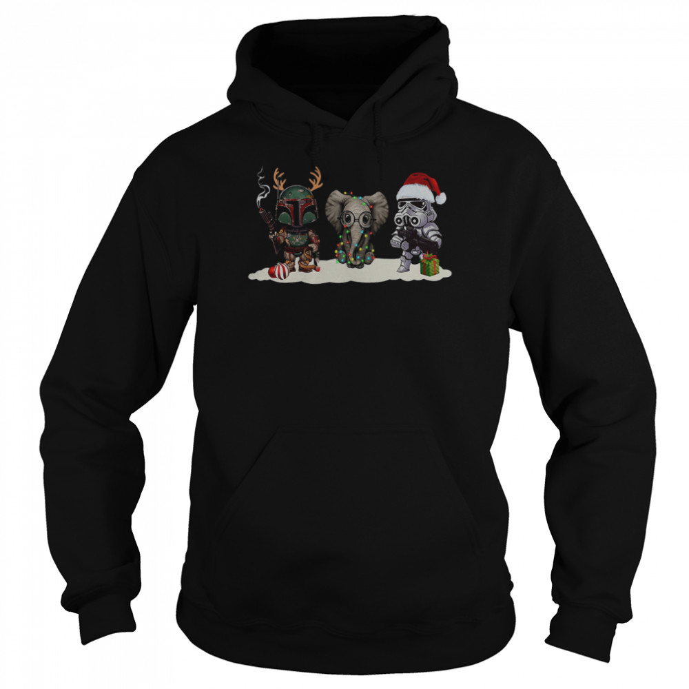 Star War characters and elephant christmas shirt Star War characters and elephant christmas shirt