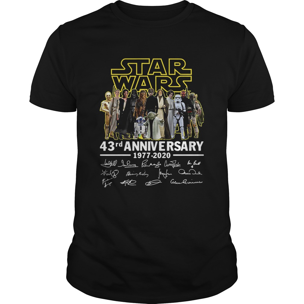 Star Wars 43rd Anniversary 19772020 Signatures shirt Star Wars 43rd Anniversary 19772020 Signatures shirt