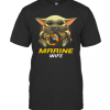 Star Wars Baby Yoda Hug United States Marine Wife T-Shirt
