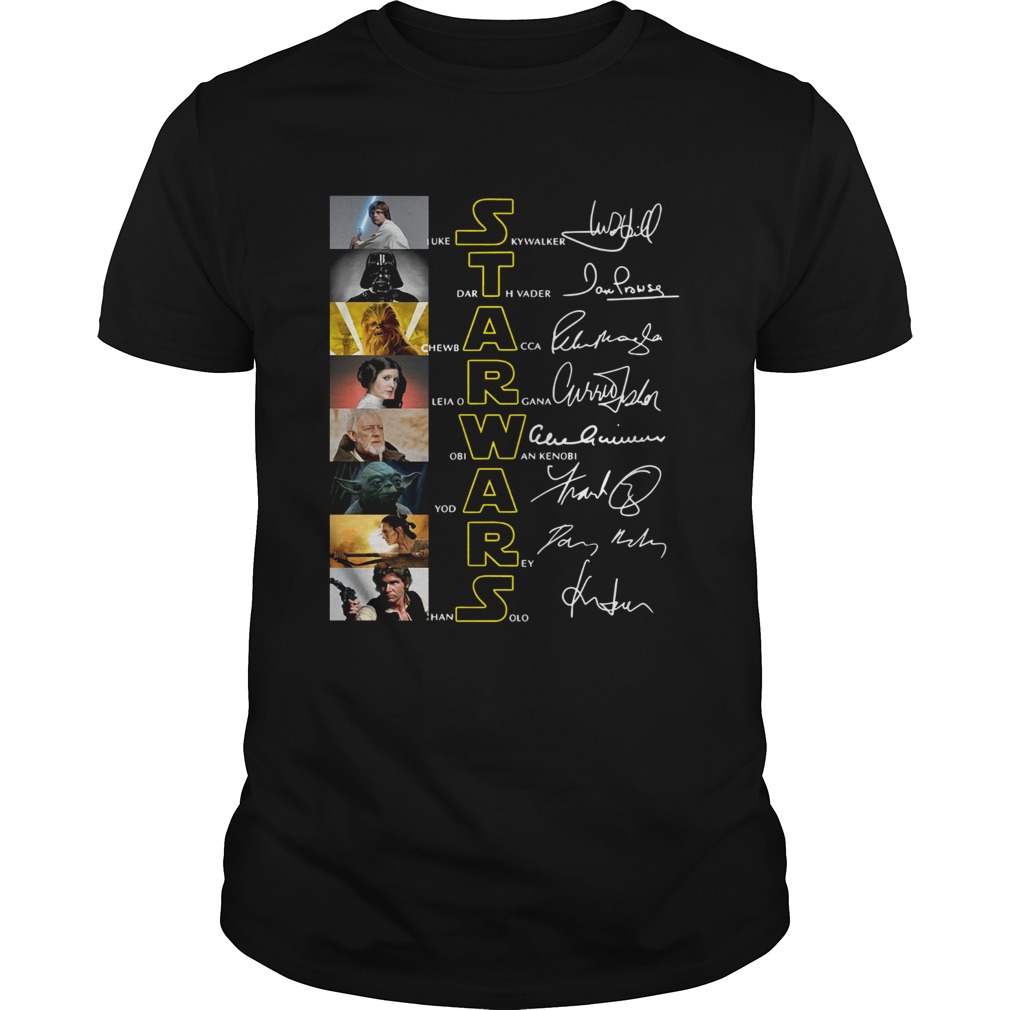Star Wars Luke Skywalker Darth Vader Chewbacca Leia Organa Obi Wan Kenobi Signatures shirt Star Wars Luke Skywalker Darth Vader Chewbacca Leia Organa Obi Wan Kenobi Signatures shirt