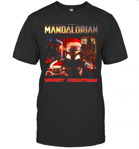 Star Wars The Mandalorian And Baby Yoda Merry Christmas T-Shirt Star Wars The Mandalorian And Baby Yoda Merry Christmas T-Shirt