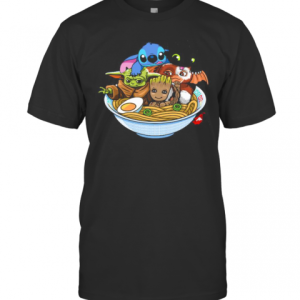 Stitch Toothless Baby Yoda And Baby Groot In Noodle T-Shirt